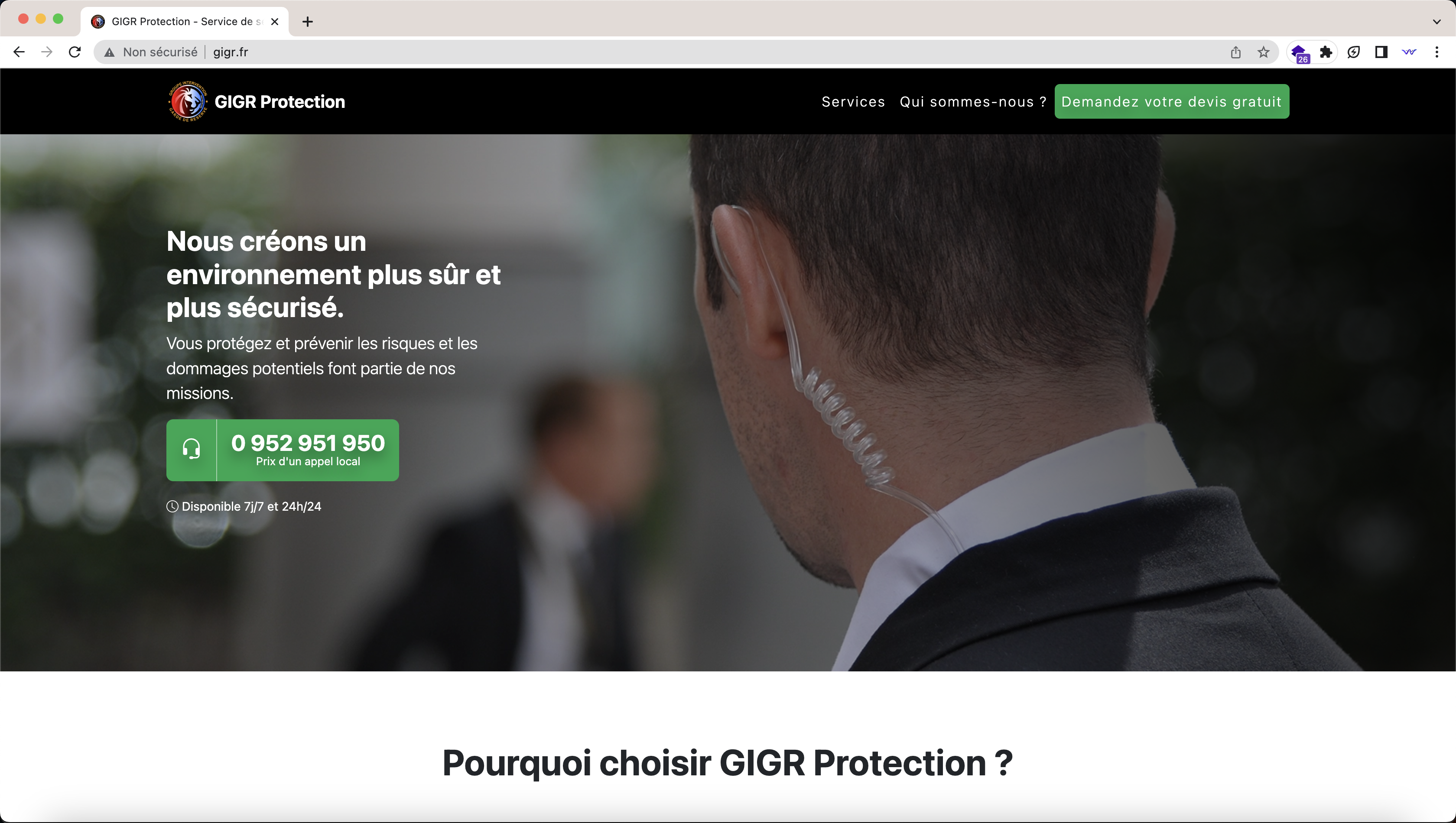 GIGR Protection créé par l'Agence Webideal